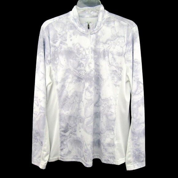 Huk Tops - Huk Fishing Icon X Mossy Oak Fracture 1/4 Zip Top Womens Size XL Gray White